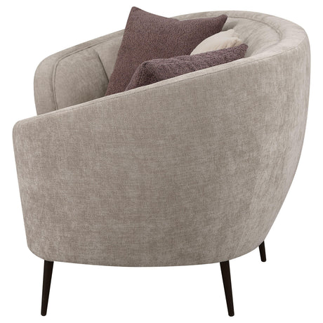 Ellorie Upholstered Channel Back Curved Sofa Beige 504837 - Ella Furniture