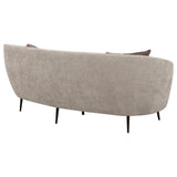 Ellorie Upholstered Channel Back Curved Sofa Beige 504837 - Ella Furniture
