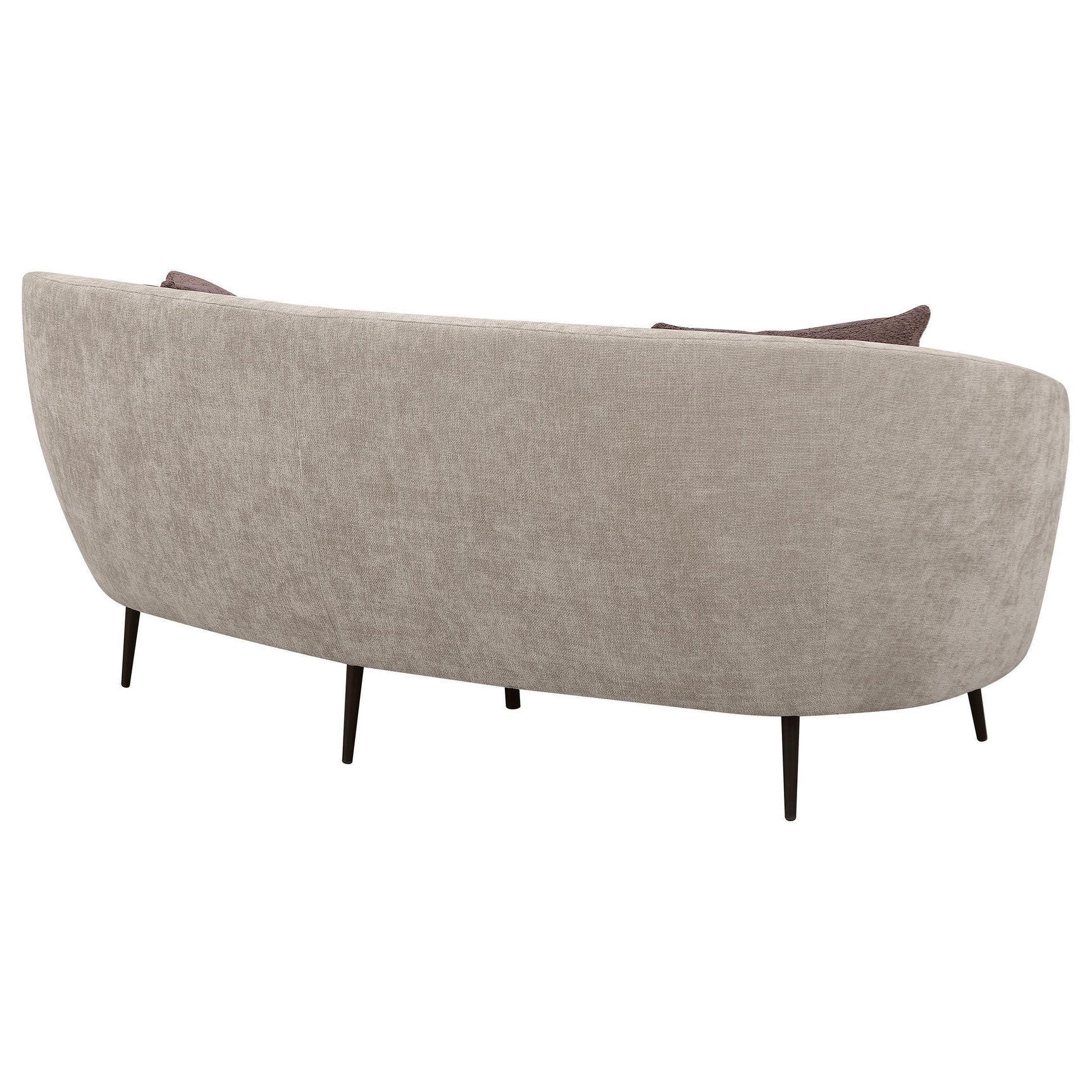 Ellorie Upholstered Channel Back Curved Sofa Beige 504837 - Ella Furniture