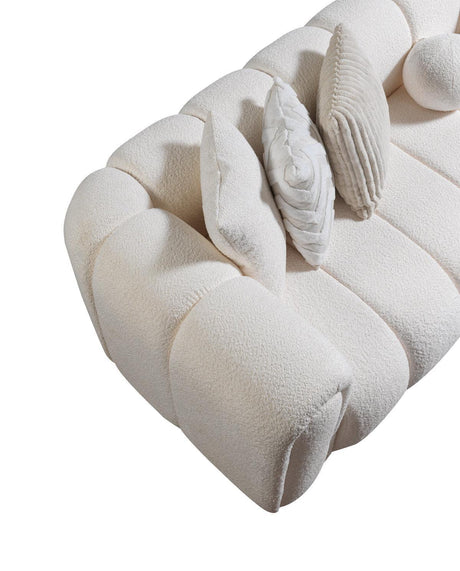 Elly Ivory Boucle Raf Sectional - Ella Furniture