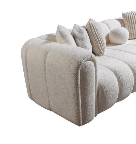 Elly Ivory Boucle Raf Sectional - Ella Furniture