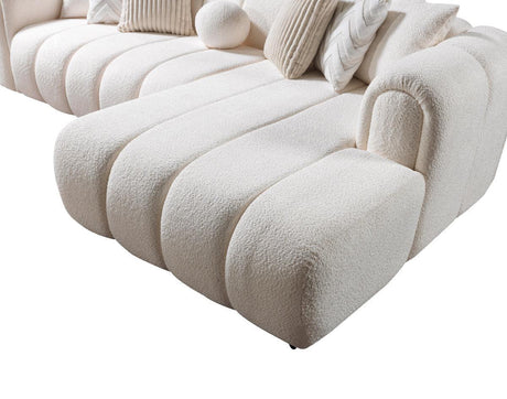 Elly Ivory Boucle Raf Sectional - Ella Furniture