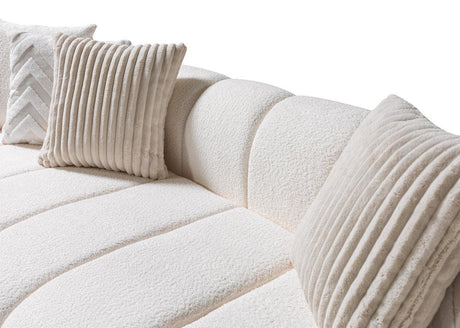 Elly Ivory Boucle Raf Sectional - Ella Furniture