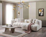 Elly Ivory Boucle Raf Sectional - Ella Furniture
