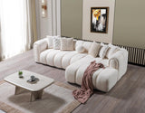 Elly Ivory Boucle Raf Sectional - Ella Furniture