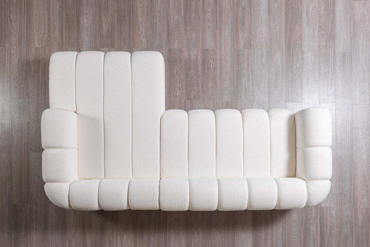 Elly Ivory Boucle Raf Sectional - Ella Furniture