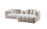 Elly Ivory Boucle Raf Sectional - Ella Furniture