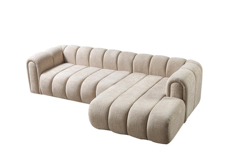 Elly Sand Boucle Raf Sectional - Ella Furniture