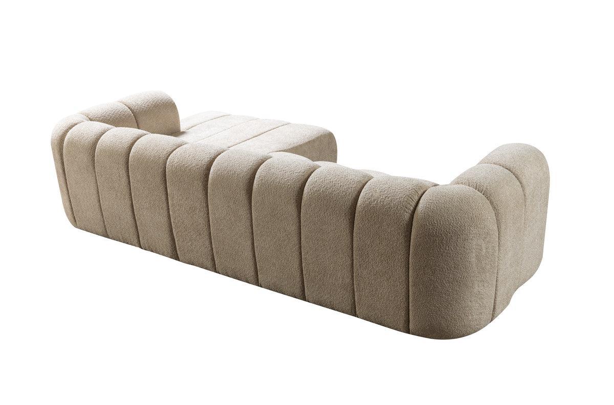 Elly Sand Boucle Raf Sectional - Ella Furniture