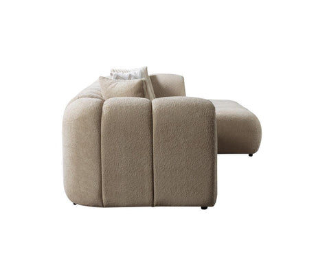 Elly Sand Boucle Raf Sectional - Ella Furniture