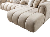 Elly Sand Boucle Raf Sectional - Ella Furniture