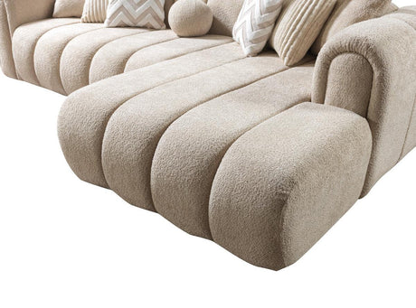 Elly Sand Boucle Raf Sectional - Ella Furniture