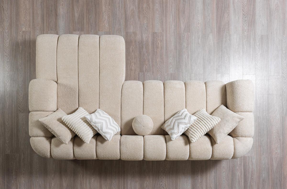 Elly Sand Boucle Raf Sectional - Ella Furniture