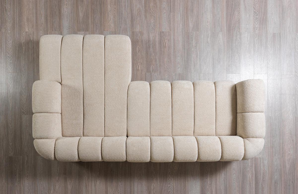 Elly Sand Boucle Raf Sectional - Ella Furniture