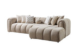 Elly Sand Boucle Raf Sectional - Ella Furniture