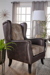 Elmbrook Upholstered Wingback Accent Club Chair Brown 903080 - Ella Furniture