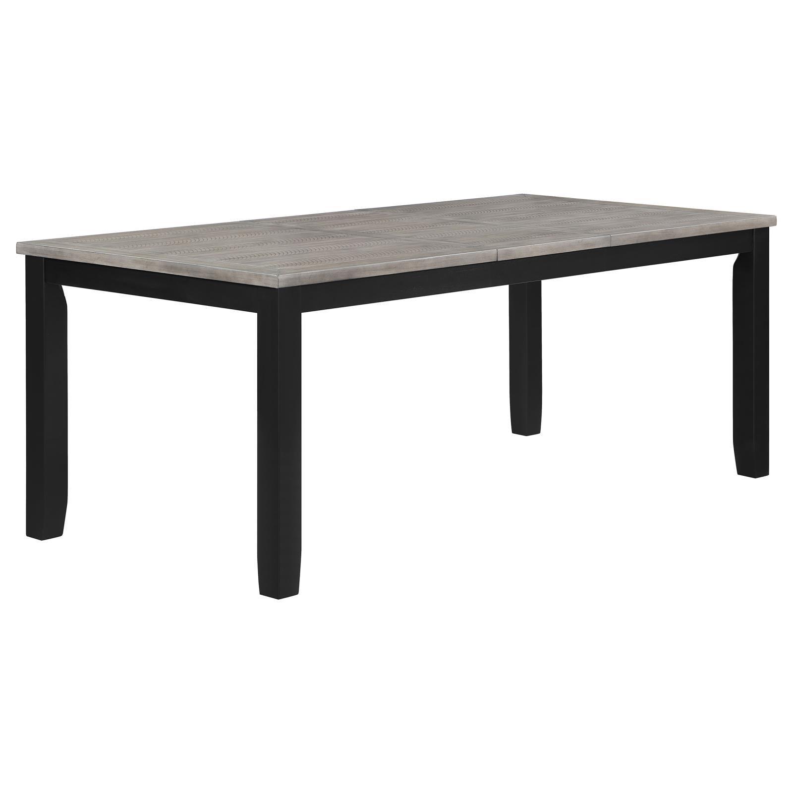 Elodie Rectangular Dining Table With Extension Grey And Black 121221 - Ella Furniture