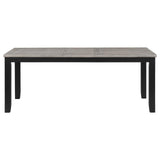 Elodie Rectangular Dining Table With Extension Grey And Black 121221 - Ella Furniture