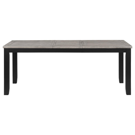 Elodie Rectangular Dining Table With Extension Grey And Black 121221 - Ella Furniture