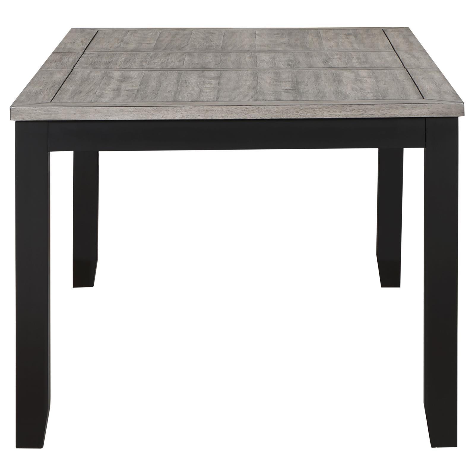 Elodie Rectangular Dining Table With Extension Grey And Black 121221 - Ella Furniture