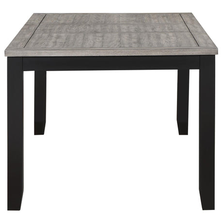 Elodie Rectangular Dining Table With Extension Grey And Black 121221 - Ella Furniture