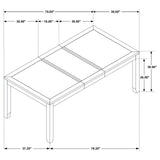 Elodie Rectangular Dining Table With Extension Grey And Black 121221 - Ella Furniture