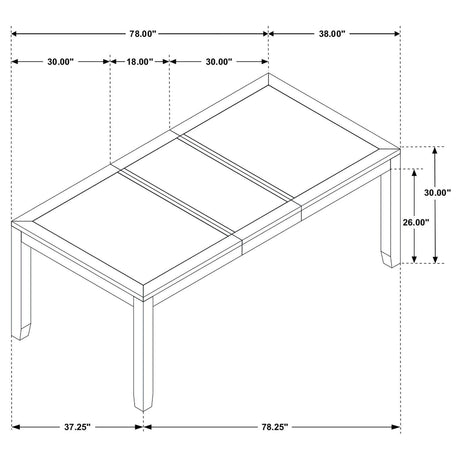 Elodie Rectangular Dining Table With Extension Grey And Black 121221 - Ella Furniture