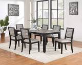 Elodie Rectangular Dining Table With Extension Grey And Black 121221 - Ella Furniture