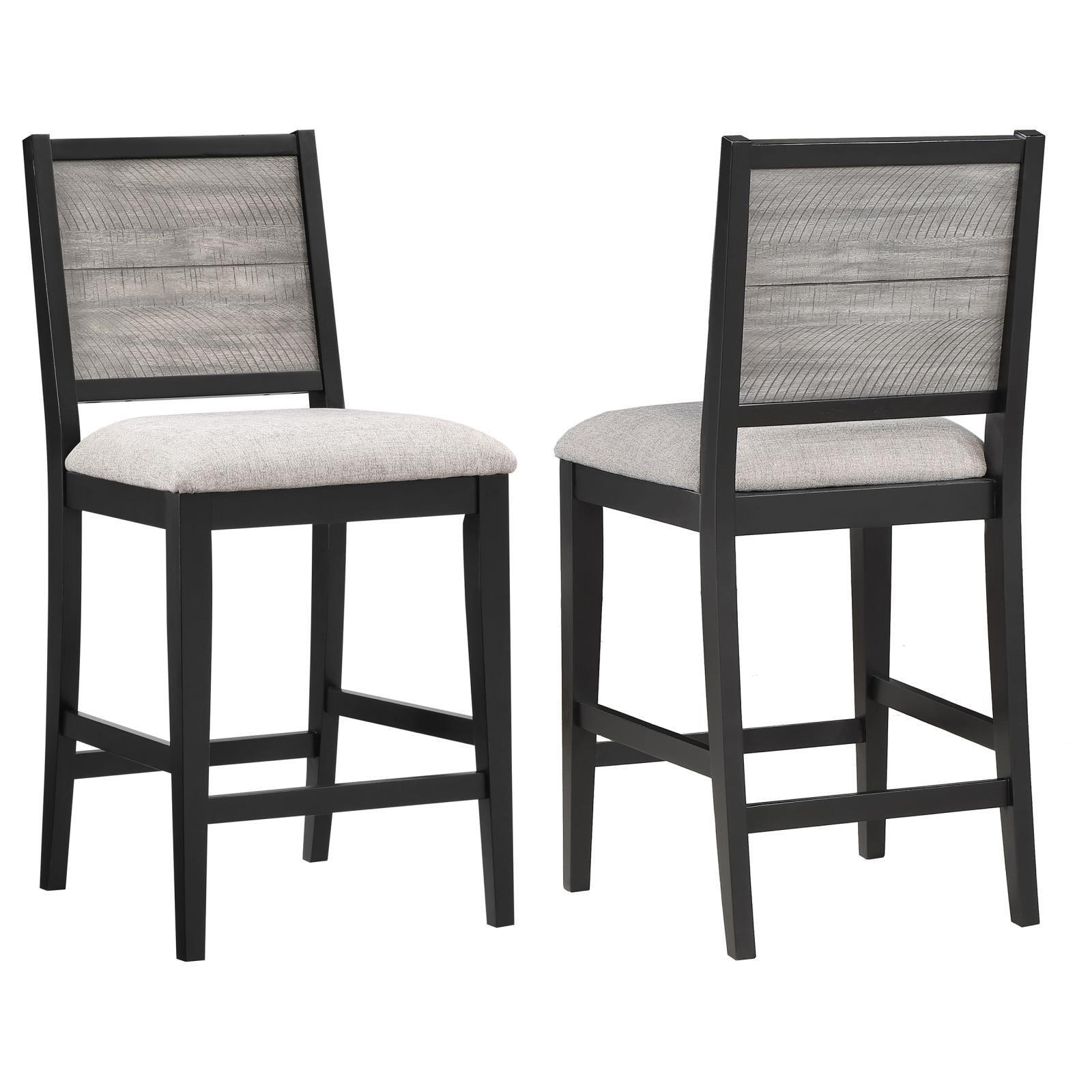 Elodie Upholstered Padded Seat Counter Height Dining Chair Dove Grey And Black (Set Of 2) 121229 - Ella Furniture
