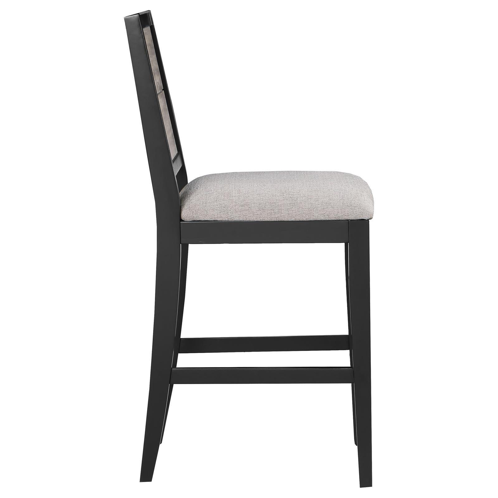 Elodie Upholstered Padded Seat Counter Height Dining Chair Dove Grey And Black (Set Of 2) 121229 - Ella Furniture