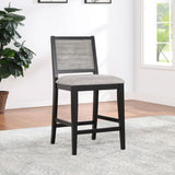 Elodie Upholstered Padded Seat Counter Height Dining Chair Dove Grey And Black (Set Of 2) 121229 - Ella Furniture
