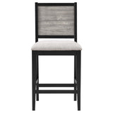 Elodie Upholstered Padded Seat Counter Height Dining Chair Dove Grey And Black (Set Of 2) 121229 - Ella Furniture