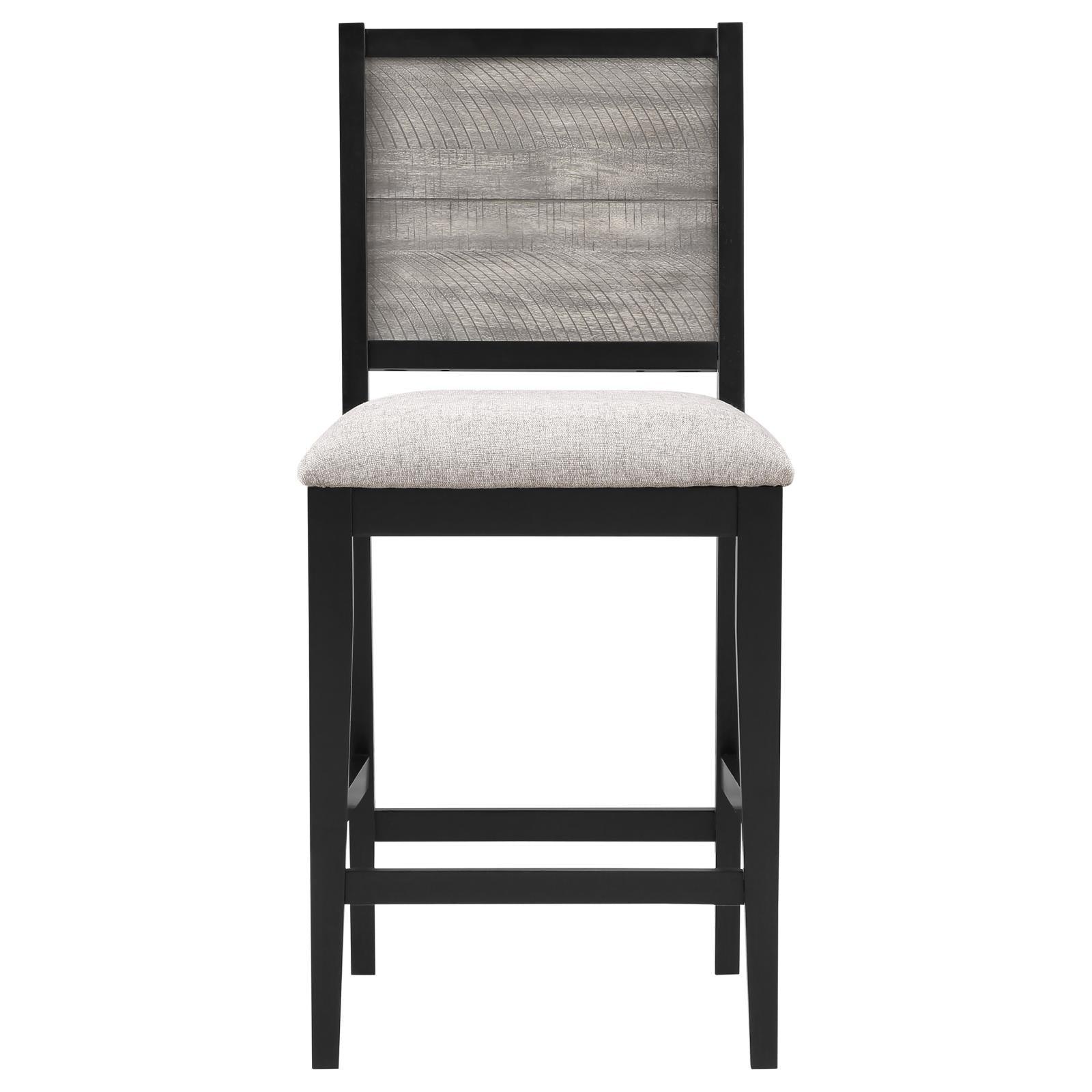 Elodie Upholstered Padded Seat Counter Height Dining Chair Dove Grey And Black (Set Of 2) 121229 - Ella Furniture