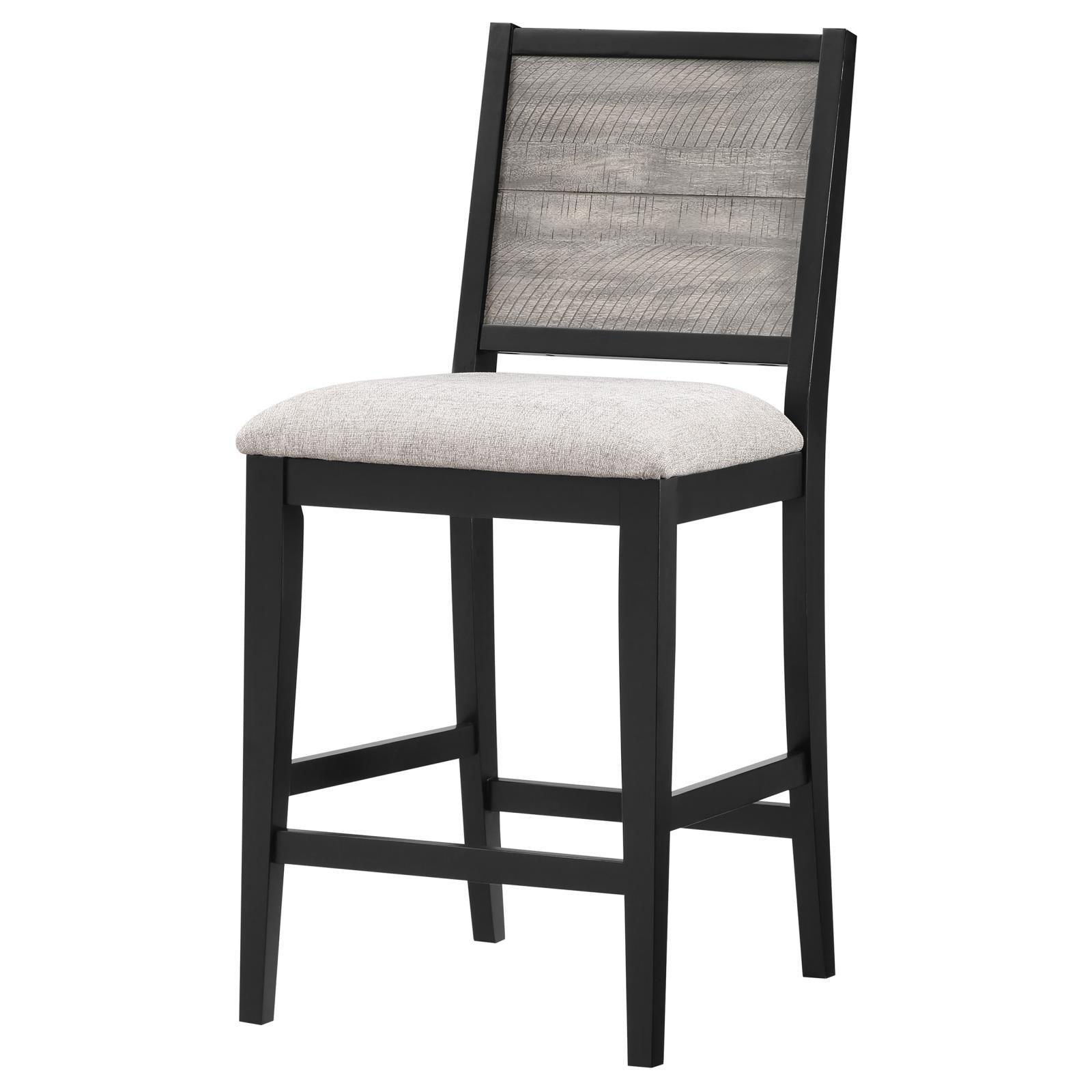 Elodie Upholstered Padded Seat Counter Height Dining Chair Dove Grey And Black (Set Of 2) 121229 - Ella Furniture