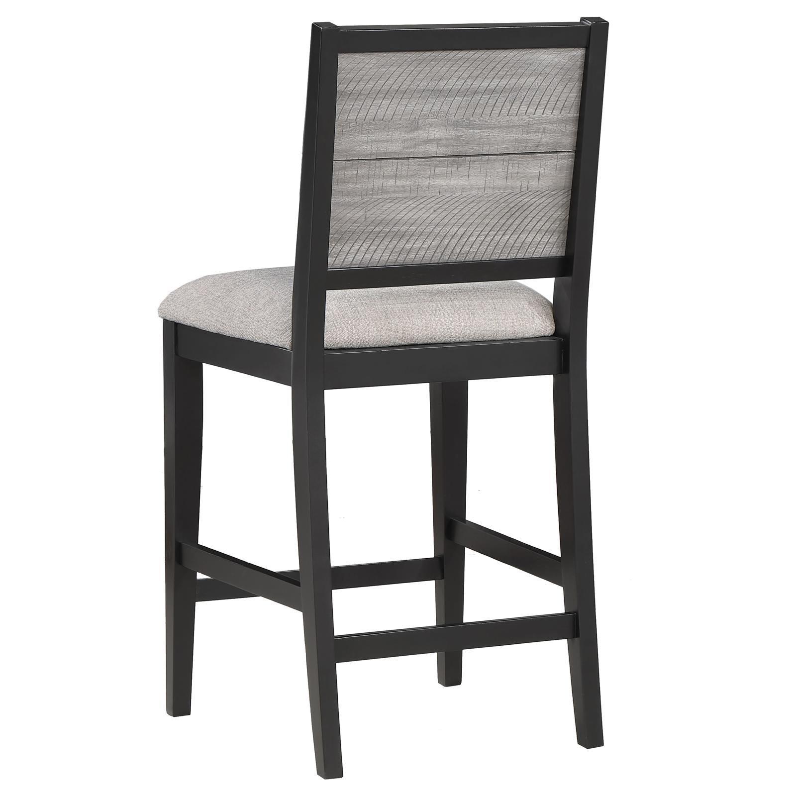 Elodie Upholstered Padded Seat Counter Height Dining Chair Dove Grey And Black (Set Of 2) 121229 - Ella Furniture