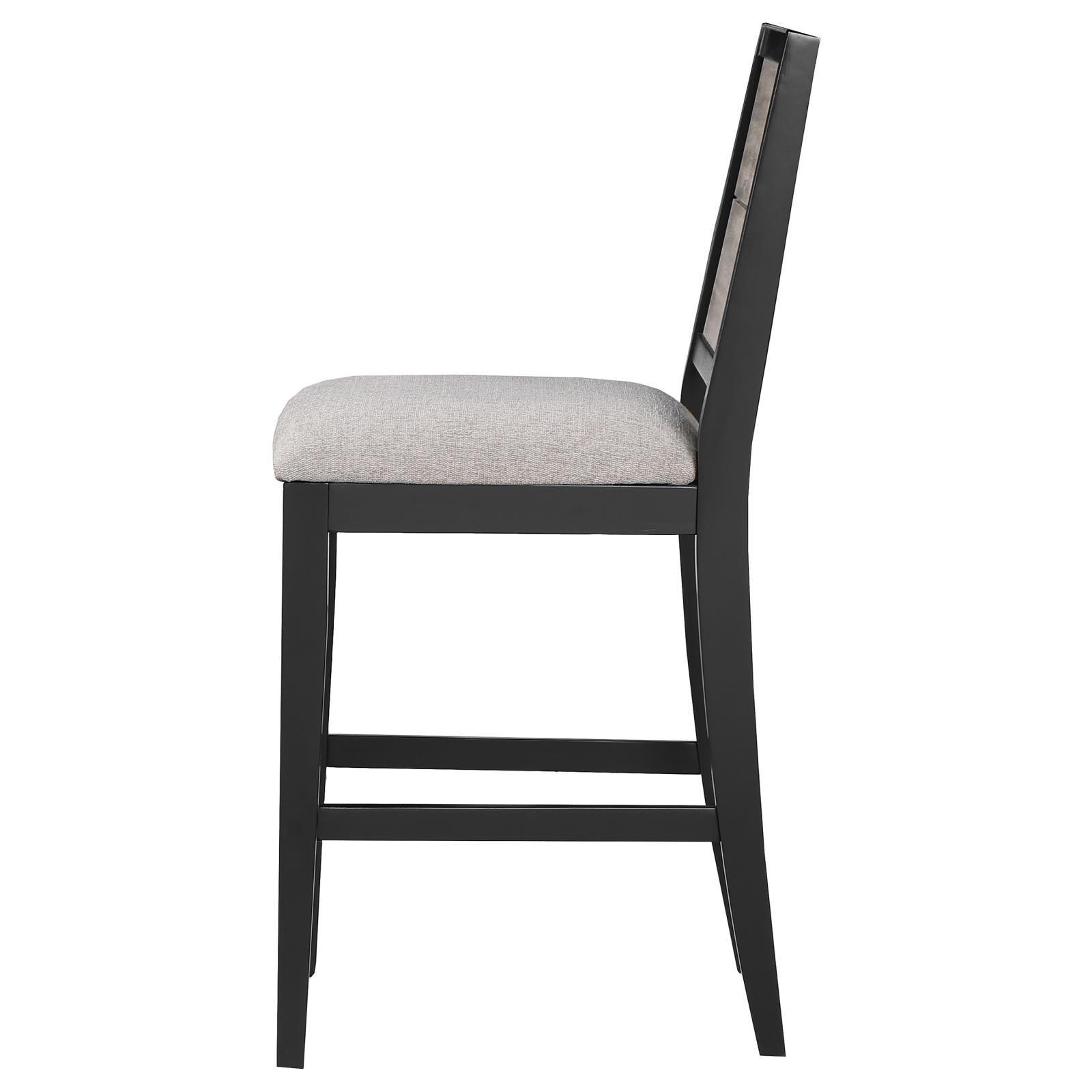 Elodie Upholstered Padded Seat Counter Height Dining Chair Dove Grey And Black (Set Of 2) 121229 - Ella Furniture