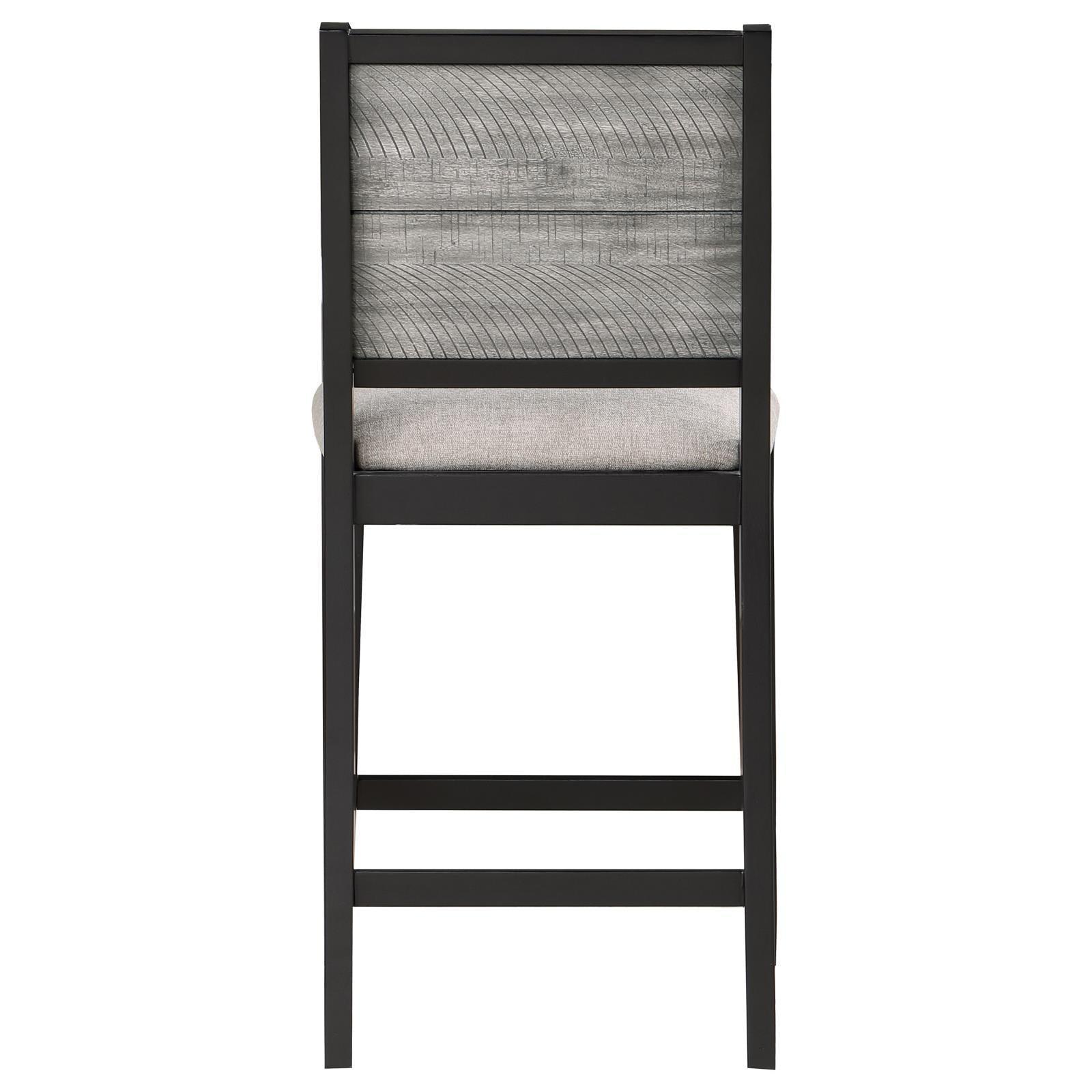 Elodie Upholstered Padded Seat Counter Height Dining Chair Dove Grey And Black (Set Of 2) 121229 - Ella Furniture