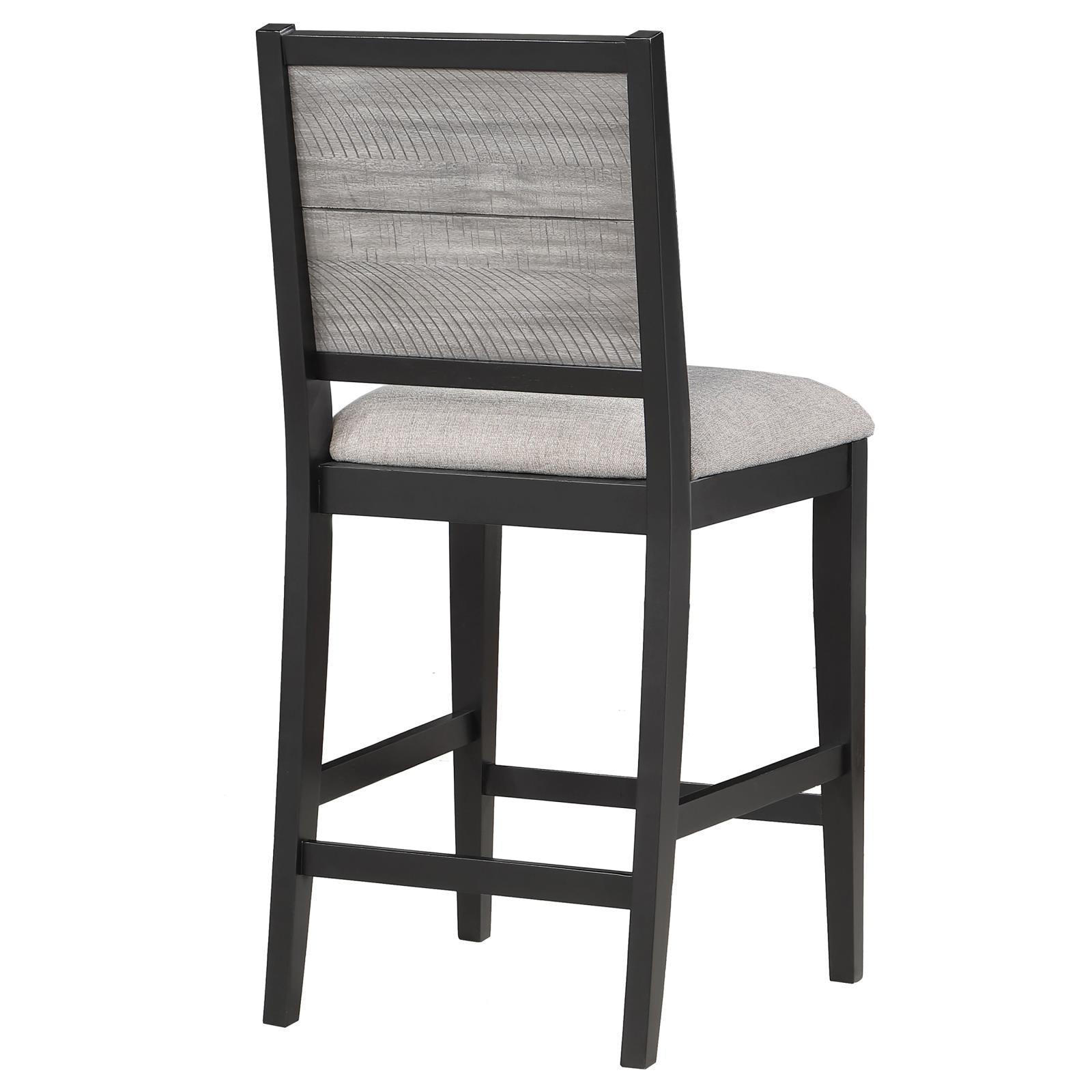 Elodie Upholstered Padded Seat Counter Height Dining Chair Dove Grey And Black (Set Of 2) 121229 - Ella Furniture