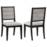 Elodie Upholstered Padded Seat Dining Side Chair Dove Grey And Black (Set Of 2) 121222 - Ella Furniture