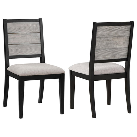 Elodie Upholstered Padded Seat Dining Side Chair Dove Grey And Black (Set Of 2) 121222 - Ella Furniture