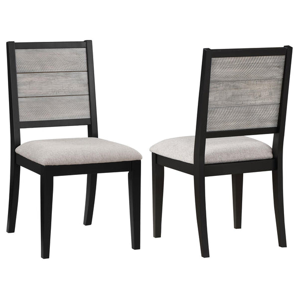 Elodie Upholstered Padded Seat Dining Side Chair Dove Grey And Black (Set Of 2) 121222 - Ella Furniture
