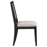 Elodie Upholstered Padded Seat Dining Side Chair Dove Grey And Black (Set Of 2) 121222 - Ella Furniture