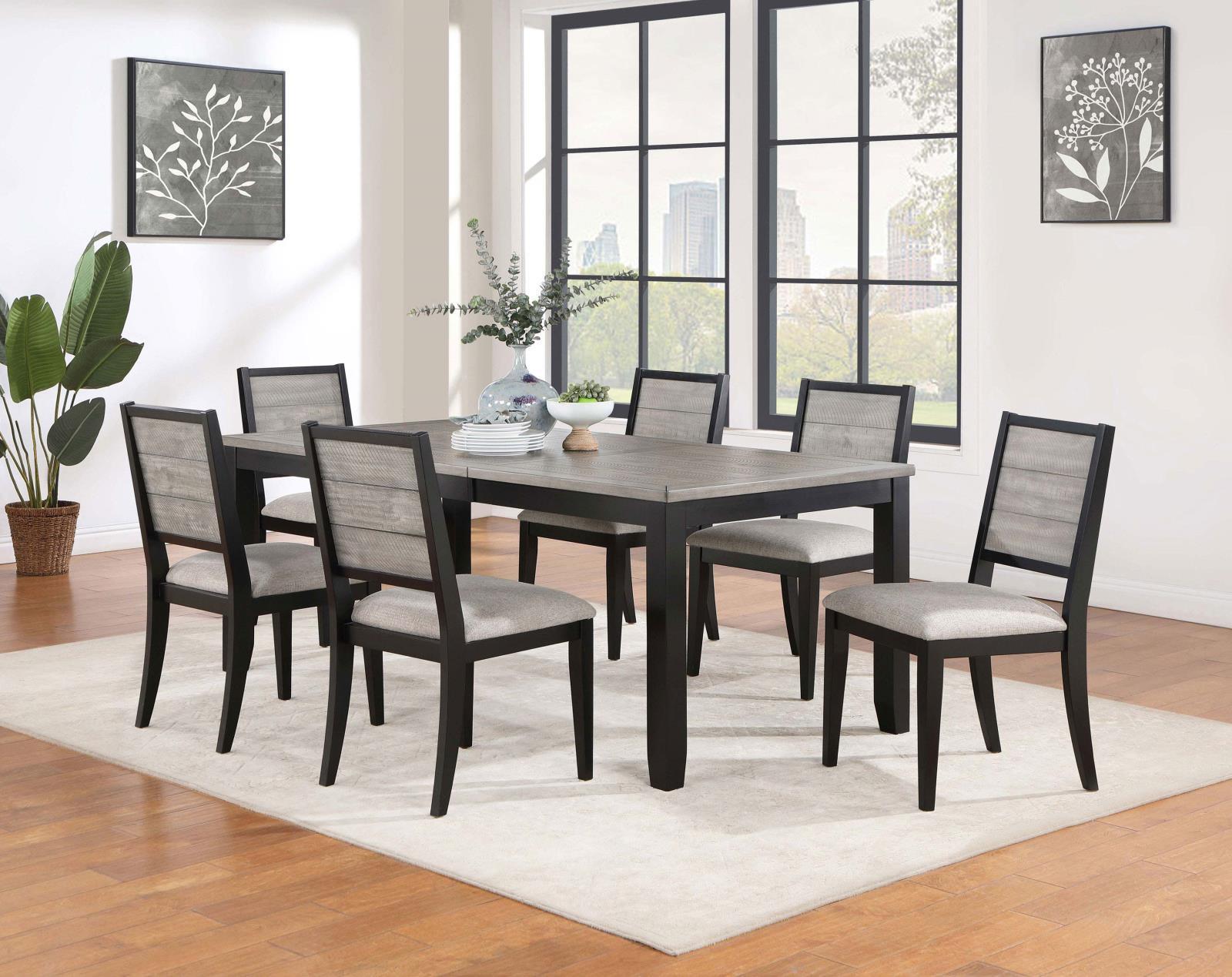 Elodie Upholstered Padded Seat Dining Side Chair Dove Grey And Black (Set Of 2) 121222 - Ella Furniture