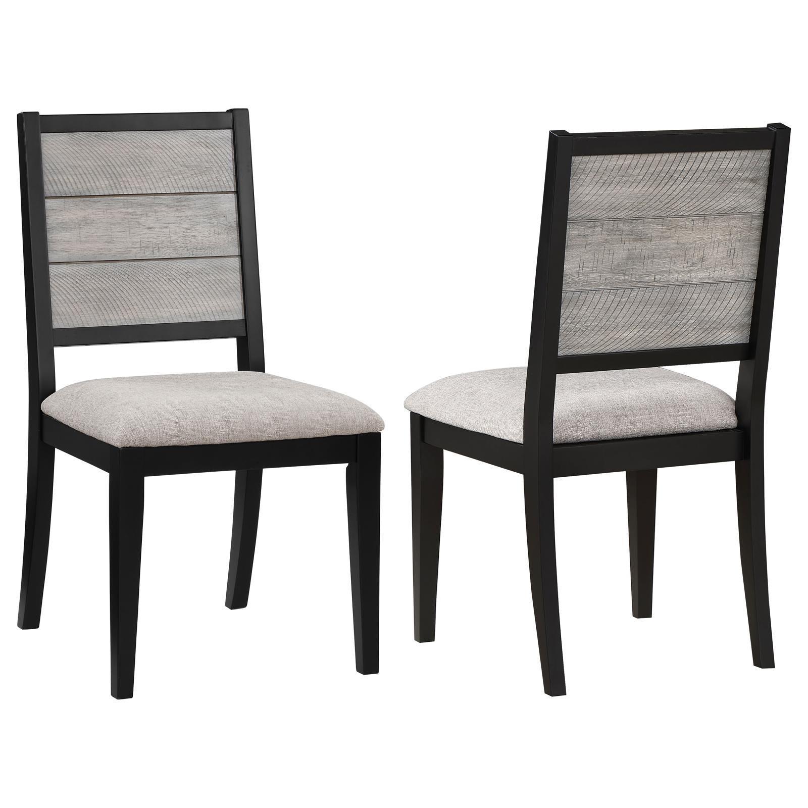 Elodie Upholstered Padded Seat Dining Side Chair Dove Grey And Black (Set Of 2) 121222 - Ella Furniture