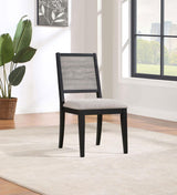 Elodie Upholstered Padded Seat Dining Side Chair Dove Grey And Black (Set Of 2) 121222 - Ella Furniture