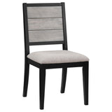 Elodie Upholstered Padded Seat Dining Side Chair Dove Grey And Black (Set Of 2) 121222 - Ella Furniture