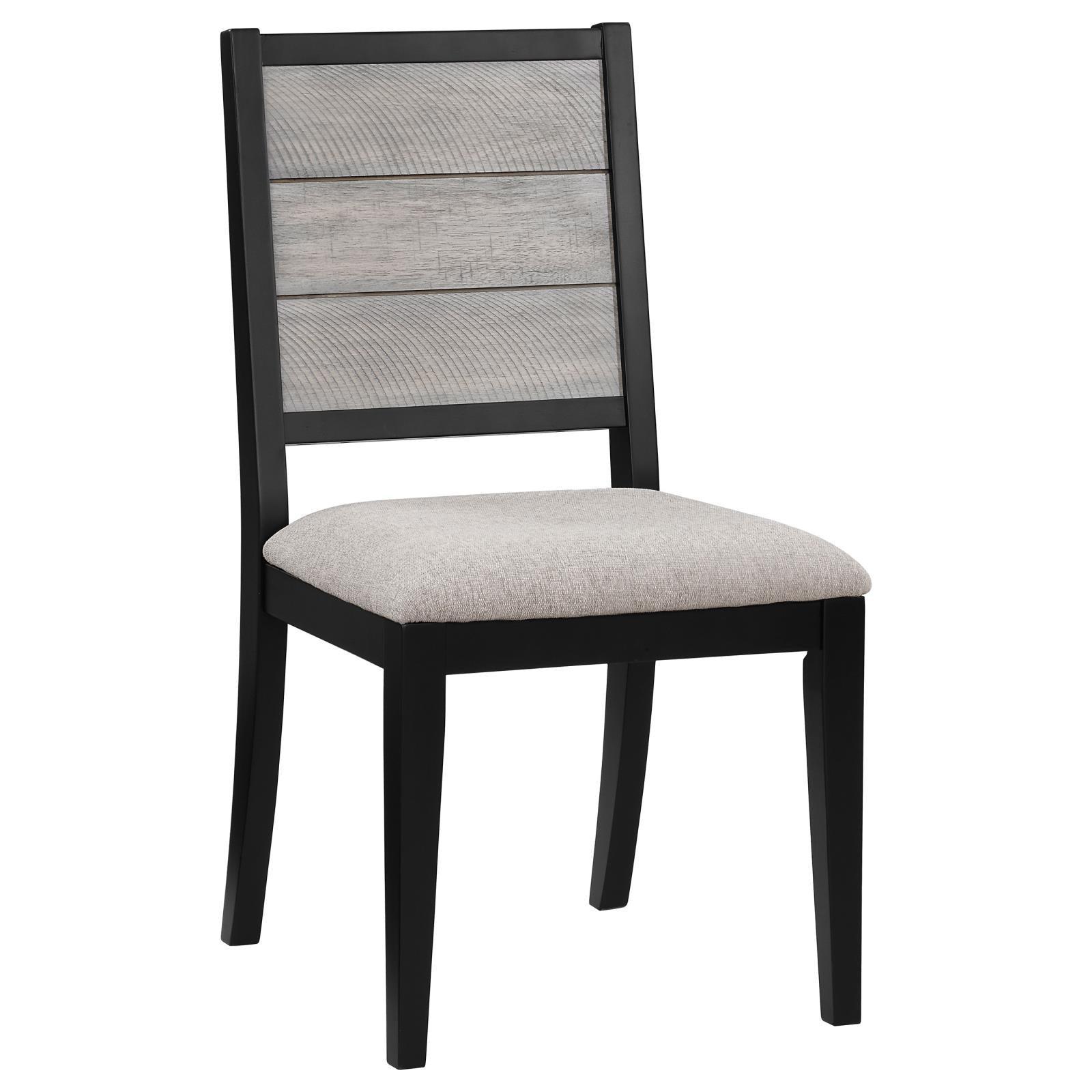 Elodie Upholstered Padded Seat Dining Side Chair Dove Grey And Black (Set Of 2) 121222 - Ella Furniture