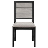 Elodie Upholstered Padded Seat Dining Side Chair Dove Grey And Black (Set Of 2) 121222 - Ella Furniture