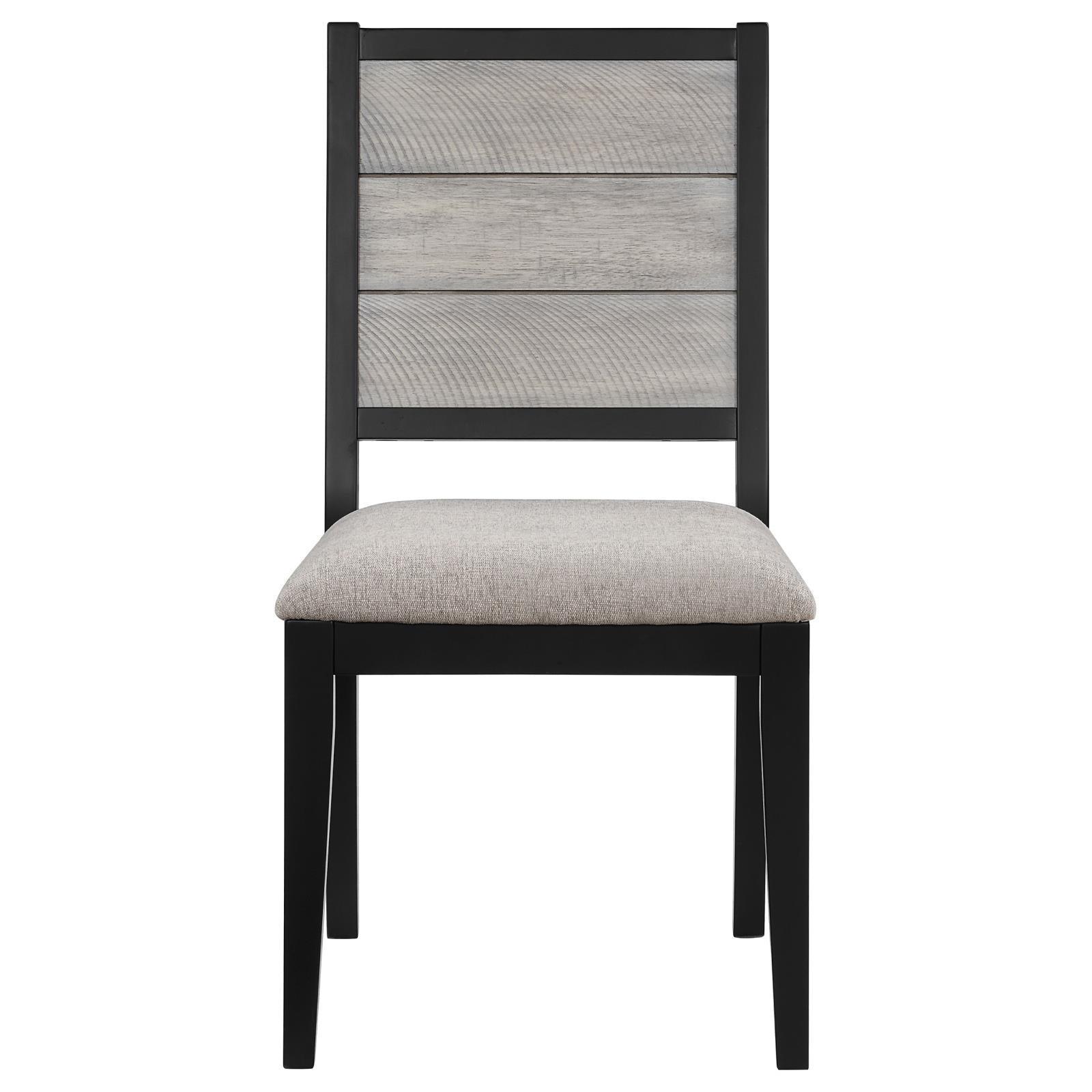 Elodie Upholstered Padded Seat Dining Side Chair Dove Grey And Black (Set Of 2) 121222 - Ella Furniture