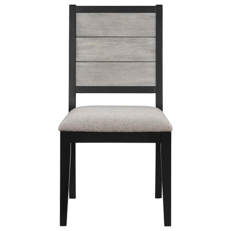 Elodie Upholstered Padded Seat Dining Side Chair Dove Grey And Black (Set Of 2) 121222 - Ella Furniture